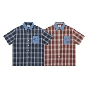 riiou new men's designer short-sleeve shirt